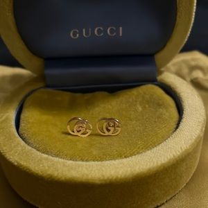Authentic 18k Gucci Studded Gold Earrings